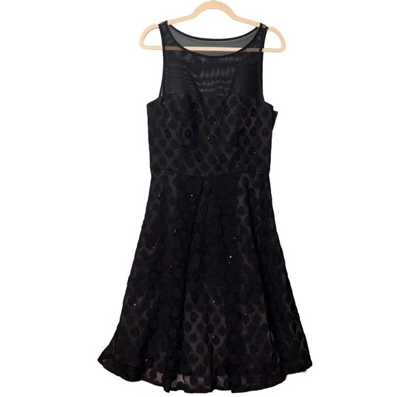 SANDRA DARREN Women's Black Sleeveless Jewel Neck Sheath Dress 10 NWOT - Picture 5 of 15